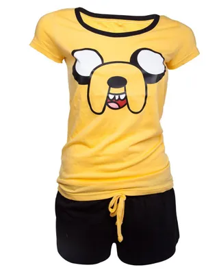 Imagen del producto de Pijama corto para mujer de la serie "Adventure Time", con el personaje Jake. (Tamaño S)