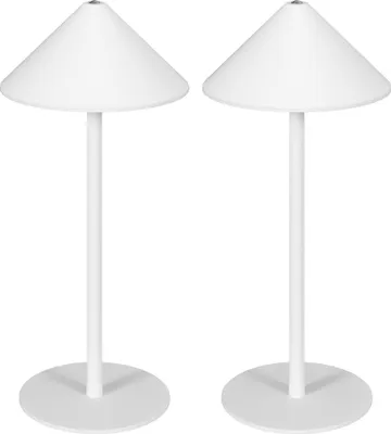 Produktbild von USB-LED-Tischlampe mit Touchschalter, Metallgehäuse, wiederaufladbar, Weiß - Perfekt für Homeoffice und Studium
