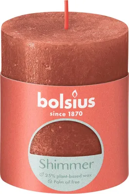 Produktbild von Bolsius Stumpenkerze Rustik Shimmer Bernstein 8 cm