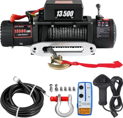 Produktbild von VEVOR 27 m kábel elektrický káblový navijak 13500 lb,6123,5 kg elektrický navijak elektrický motorový navijak 4-cestný motorový navijak, 12V elektrický káblový navijak rádiové diaľkové ovládanie elektrický navijak s príslušenstvom auto