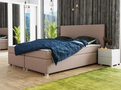 Obrázok produktu pre Americká manželská posteľ s vysokým čelom 140x200 PITEA - ružová + topper ZDARMA