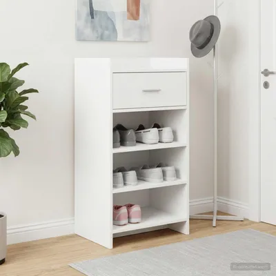 Produktbild von Möbel Schuhschrank mit Schubladen Weiß 48 x 36 x 92 cm Holzwerkstoff - Schuhregale &57920