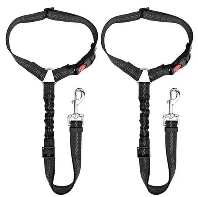 Immagine prodotto di Barriere di sicurezza per cani da auto - Set di barriere di sicurezza per cani - Barriera di sicurezza regolabile per cani - Nero - 72-84 cm - Set da 2 pezzi