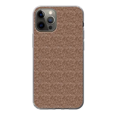 Produktbild von MuchoWow® Handyhülle Schutzhülle Hülle für iPhone 12 Pro Gesicht - Muster - Abstrakt Silikon Softcase Handy Hülle - Abdeckung