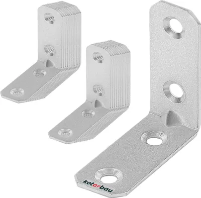 Obrázek produktu pro KOTARBAU® Sada 25 rohových spojovacích prvků 40 x 40 x 16 x 2 mm s katalyzátorem Ocelová konstrukce Montážní otvory Nábytkové spojovací prvky Pozinkované Stabilní dřevěné spojovací prvky Katalyzátor