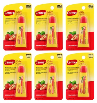 Produktbild von CARMEX Lippenbalsam - 6er Pack - Erdbeergeschmack - Lichtschutzfaktor 15 - In der Tube