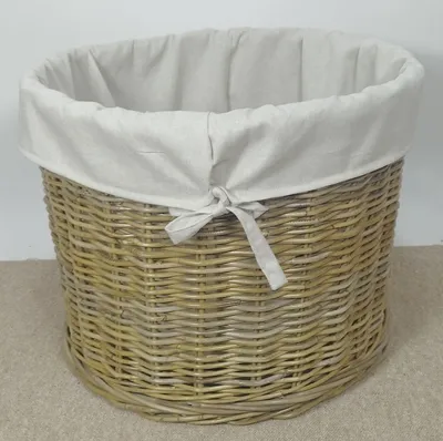 Produktbild von Rattani Kaminholzkorb Rattan Kaminkorb, Holzkorb mit Leinenfutter D 60 cm