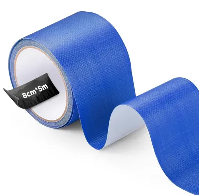 Productafbeelding van Reparatielint voor snijplanken, 5m x 8cm, waterafstotend, blauw, lichtblauw, geweven oppervlak