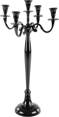 Zdjęcie produktu dla Świecznik Famanu, 5 ramion, aluminium, czarny, 80 cm