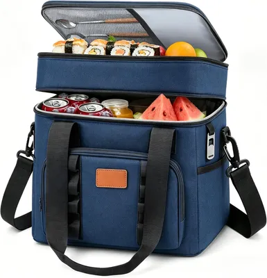 Produktbild von Kühltasche, faltbare Thermo-Isoliertasche, tragbare Picknicktasche – Blau