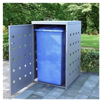 Produktbild von Mülltonnenbox für 1 Tonne 240 L aus Edelstahl