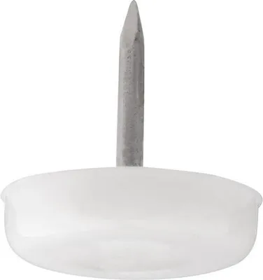 Obrázek produktu pro Walteco Plastový kluzák s trnem, průměr 20mm, bílý, 8 ks