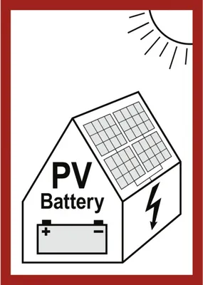 Produktbild von Dreifke® Aufkleber, Hinweis auf eine PV-Anlage mit Batteriespeicher, Folie, 1...