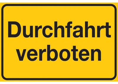 Produktbild von Hinweisschild Durchfahrt verboten 300 x 200 mm