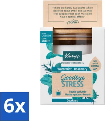 Produktbild von Kneipp - Duftkerze - Stress ade - Wasserminze & Rosmarin - 20 Stunden Brenndauer - Vorteilspack - 6 Stücke