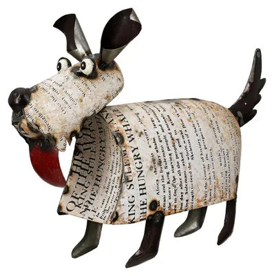 Immagine prodotto di Gilde Wackelfigur, Hund, "Balu", Eisen, weiß, VE 2, L. 15 cm, B. 39 cm, H. 28 cm