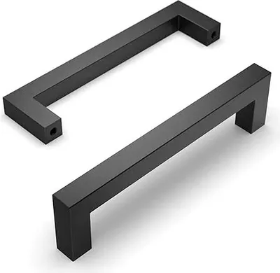 Möbelgriffe Schwarz 12-tlg - Schrankgriffe Aluminium Lochabstand 128mm