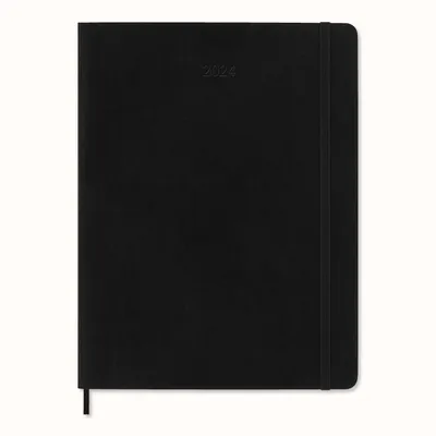 Produktbild von Moleskine 12 Monate Wochen Notizkalender 2024, Xl, 1 Wo = 1 Seite, Rechts Linierte Seite, Soft Cover, Schwarz