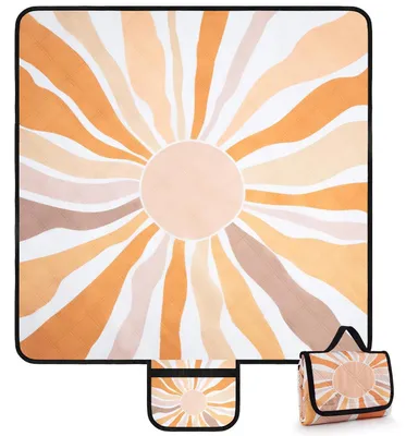 Productafbeelding van Picknickdeken, 200 x 200 cm, waterdicht, opvouwbaar, geschikt voor 4-6 personen, ideaal voor camping, strand en onderweg