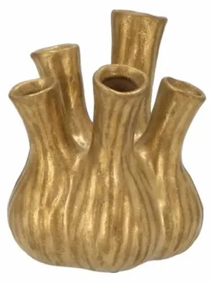 Produktbild von DK Design Vase Aglio - Tulpenvase - gold matt - D13 x 16 cm