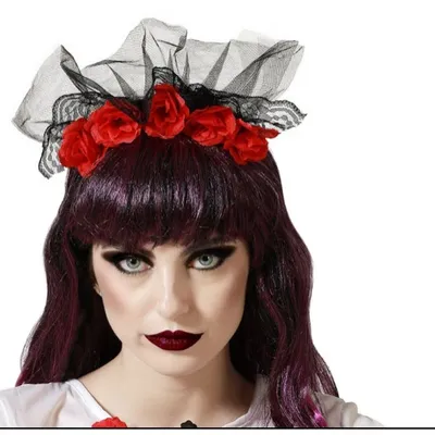 Imagen del producto de Diadema para Halloween, color rojo, talla única, ideal para disfraces