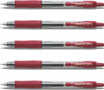 Produktbild von Pilot G2-07 Gelschreiber weinrot- 5er-Set