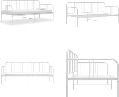 Obrázok produktu pre vidaXL Rám rozkladacej pohovky biely kovový 90x200 cm - Rám rozkladacej pohovky - Rozkladacie pohovky - Denné postele