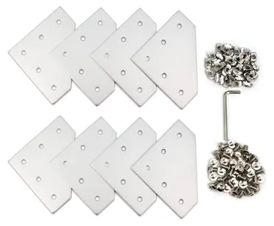 Produktbild von Set mit 8 Eckwinkelplatten für Aluminiumprofile
