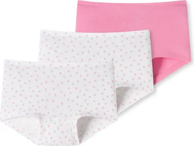 Obrázek produktu pro Schiesser 3-pack Kids Girls 95/5 Organic Bavlna Short Briefs Extra pohodlný měkký pas - netlačí ani neškrtí, pohodlné rozepínání nohaviček, elastický jednoduchý žerzej kvality