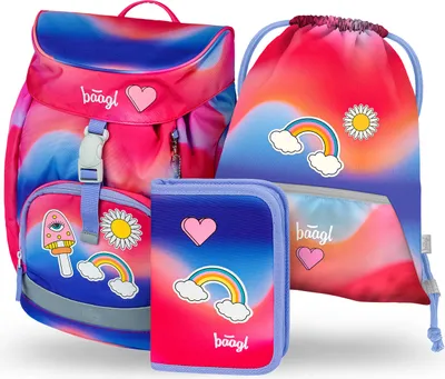 Produktbild von BAAGL Airy Hippie Rucksack-Set 3tlg: Rucksack, Federmäppchen, Turnbeutel