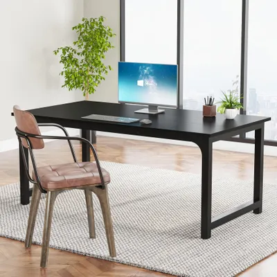 Produktbild von Tribesigns Moderner Computertisch, 160 x 80 cm großer Bürotisch Computertisch Studie Schreibtisch Arbeitsplatz für Home Office, Schwarz