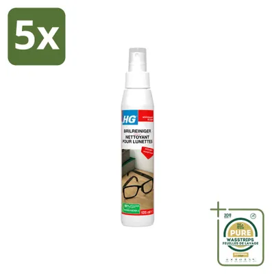 Produktbild von 5 x  HG Brillenreiniger für glasklare Gläser - 125 ml - Vorratspackung - 5 Stücke