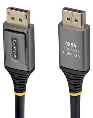 Produktbild von StarTech.com 2m DisplayPort 2.1 Kabel, VESA es DP54 DisplayPort Kabel, unkomprimiert 8K 60Hz, 10K 60Hz/8K 144Hz/4K 240Hz mit DSC 1.2a, DP 2.1 Monitorkabel, 2 m, DisplayPort, DisplayPort, Stecker, Stecker, 15360 x 8640 Pixel