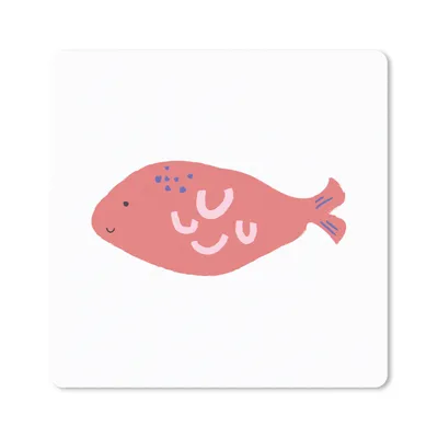 Produktbild von MuchoWow® Mauspad Mousepad Pastell - Fisch - Rosa 20x20 cm - Mousepads - Maus Mat - Pad - Mausunterlage - Desk Mat - Bureauartikeln
