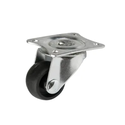 Produktbild von Möbelrolle mit Platte, 30mm/15kg, Kunststoff | Möbelroller | Rollen für Möbel, Bürostuhl, Beistellbett, Schreibtischstuhl, Hocker | Stuhl-Rollen | Doppelrollen | Schwarz
