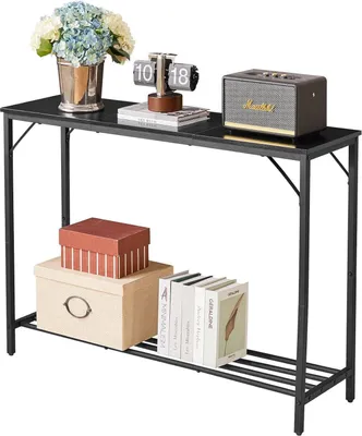 Image de YMYNY Table console design épissure noir 107x30x78CM HST006B