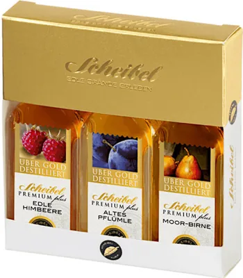 Produktbild von Scheibel PREMIUMplus Trio Spirituosen 3 verschiedene Sorten 3x20ml