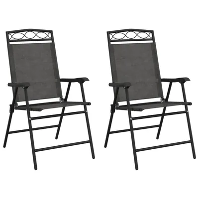 Produktbild von Klappbare Gartenstühle 2 Stk. Graumeliert Stahl und Textilene