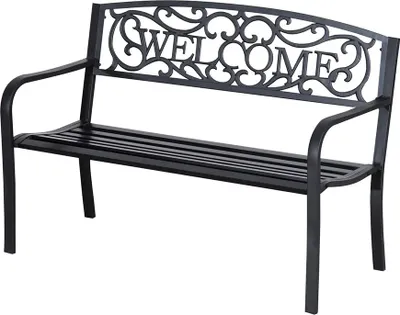 Produktbild von Sweiko Gartenbank 2-Sitzer Sitzbank Bank Parkbank Metall Gartenmöbel