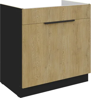 Produktbild von Spülenunterschrank Cremona schwarz 80 ZL 1S BB mit Auszug