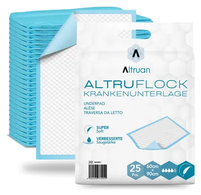 Produktbild von 6x Altruflock® Bettschutzunterlagen 60 x 90cm Supersoft Extrem Saugfähig | Packung (25 Stück)