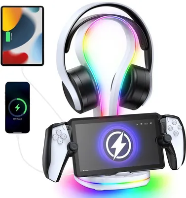 Produktbild von PS Portal & PS5 Headset Oplaadstation mit RGB-Licht & 2 USB-Ports