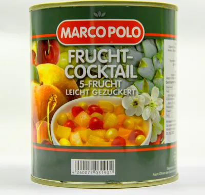 Produktbild von Food-United 5-Frucht-Cocktail leicht gezuckert 1 Dose Füllmenge 820g ATG 500g