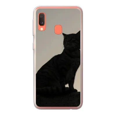 Produktbild von MuchoWow® Handyhülle Schutzhülle Hülle für Samsung Galaxy A20e Katze - Dunkelheit - Zaun Silikon Softcase Handy Hülle - Abdeckung