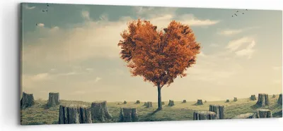 Produktbild von Bild auf Leinwand - Leinwandbild - Baum Natur Wiese - 120x50cm - Wand Bild - Wanddeko - Wandbilder - Leinwanddruck - Bilder - Kunstdruck - Wanddekoration - Leinwand bilder - Wandkunst - AB120x50-3751