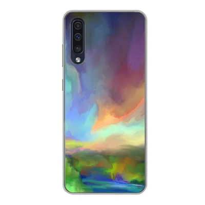 Produktbild von MuchoWow® Handyhülle Schutzhülle Hülle für Samsung Galaxy A50 Landschaft - Aquarell - Himmel Silikon Softcase Handy Hülle - Mobiltelefonhülle