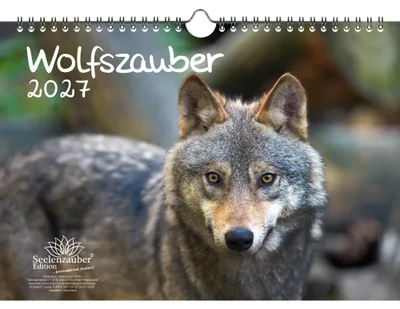 Produktbild von Wolfszauber DIN A4 Kalender für 2027 Wolf und Wölfe - Seelenzauber