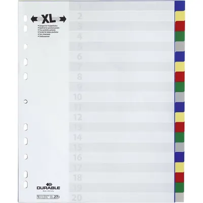 Obrázok produktu pre Durable 6759 - Leerer Registerindex - Polypropylen (PP) - Mehrfarben - Porträt - A4 - 245 mm