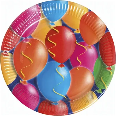 Immagine prodotto di Palloncini multicolori - Piattini di cartone - Grandi 23 cm - 10 pezzi