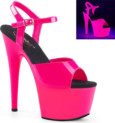 Produktbild von ADORE-709UV Damen Sandale von Pleaser, Neon Hotpink EU 36, US 6